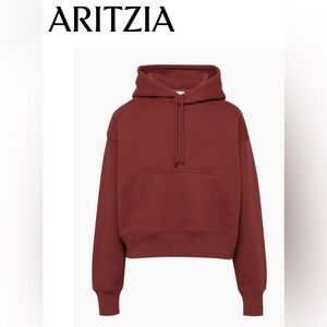 Artizia TNA Sweatfleece Boyfriend Boxy Hoodie Burgundy Maroon